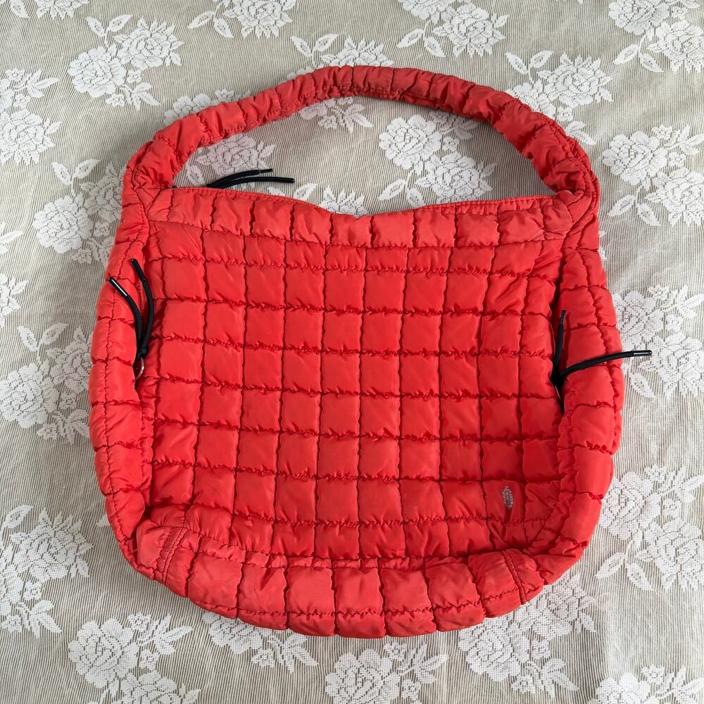Free People Movement Red Quilted Puffer Tote Bag